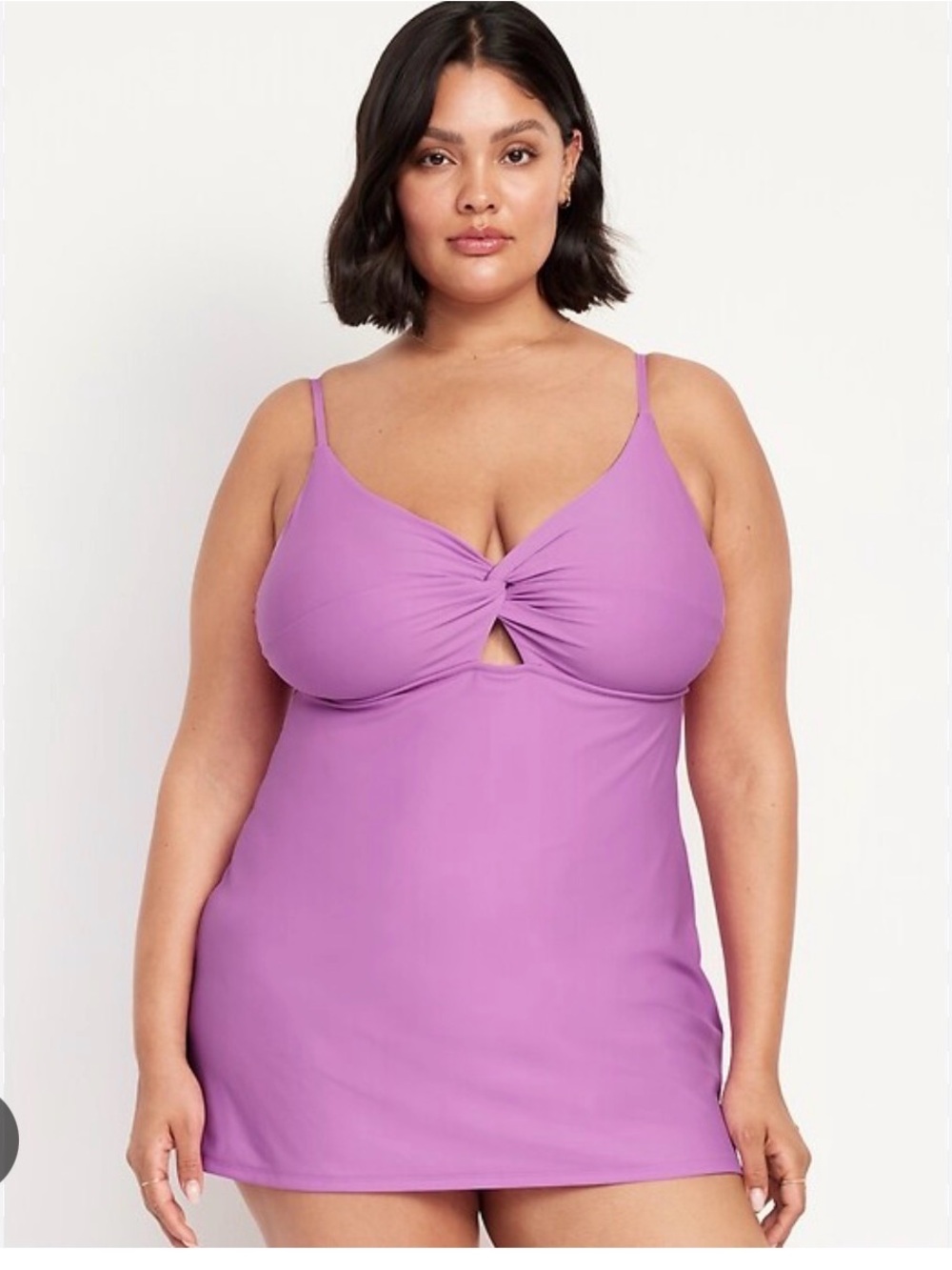 Old Navy Lilac Twist-Front One-Piece Swimdress